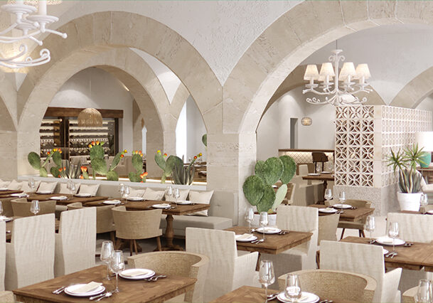 interiorismo tematico alta decoracion restaurante mediterraneo italiano